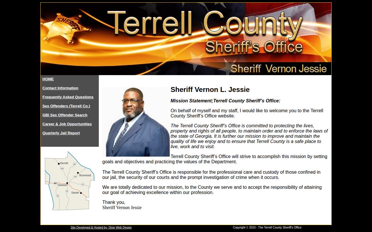 Terrell County Sheriff's Office official jail and booking records context